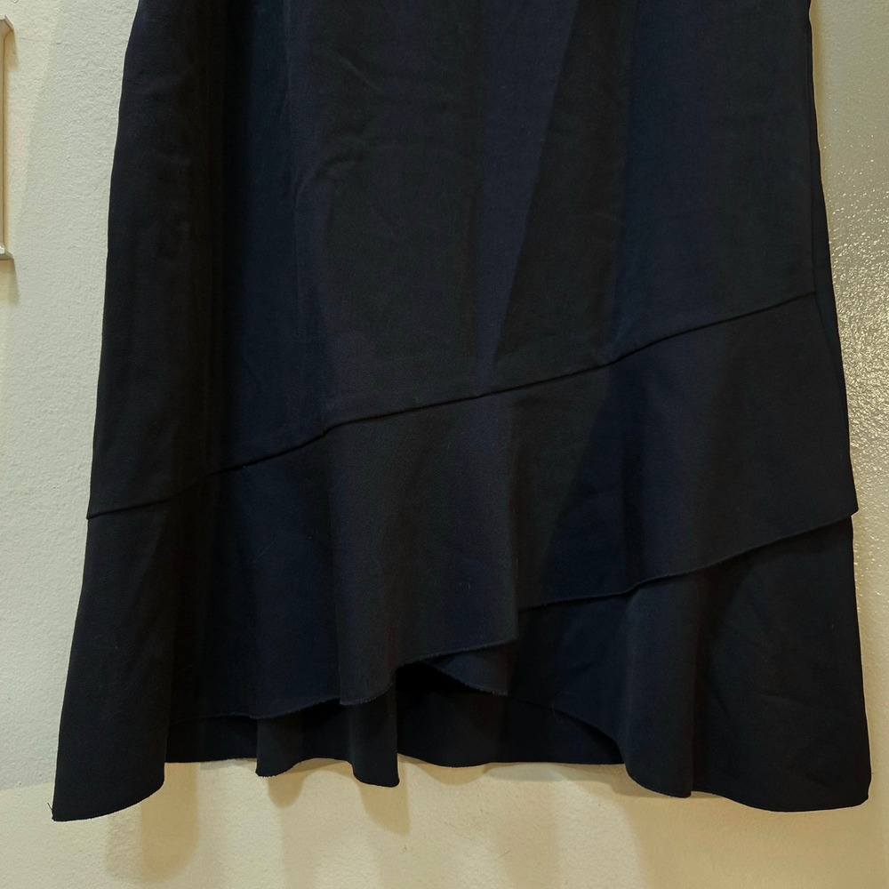 LOFT Dress Size 6 Black Sleeveless Ruffle Hem Tiered Shift Office Casual - Picture 8 of 10